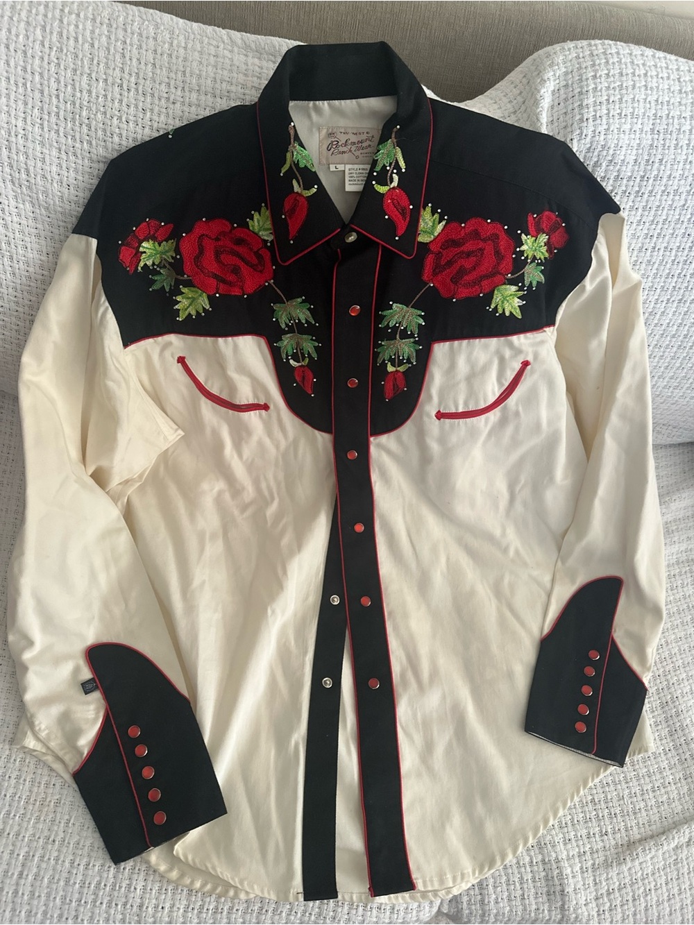 Rockmount Ranch Wear shirt men’s L roses